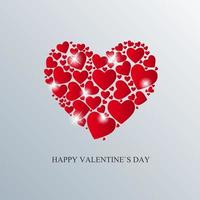 biglietto di san valentino con illustrazione vettoriale di cuore