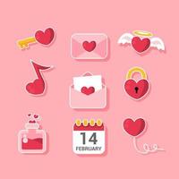 set di icone del cuore di san valentino vettore