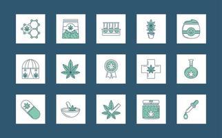set di cannabis medica vettore