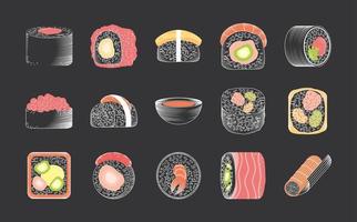 sushi cibo giapponese vettore