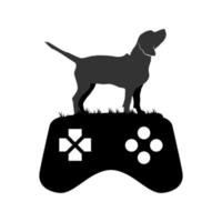 illustrazione grafica vettoriale del logo del cane beagle da gioco. perfetto da utilizzare per l'azienda tecnologica