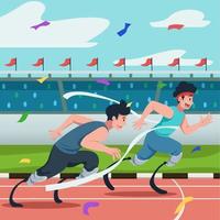 atleta disabile paralimpico vettore