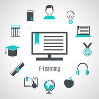 Composizione elearning stile minimalista vettore