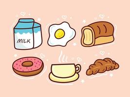 set di bundle di illustrazione del menu della colazione vettore