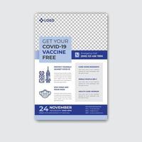 volantino vaccino covid-19 o modello di progettazione poster vettore
