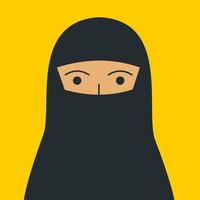 ritratto di donne musulmane di colore piatto. giovane ragazza etnia araba faccia avatar. personaggi per web, videogiochi, account, icona vettoriale. vettore
