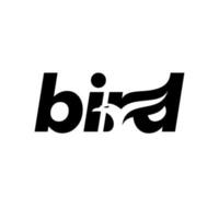 calligrafia creativa alfabeto uccello logo design vector