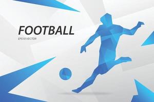 giocatore di football con grafica vettoriale moderna blu su sfondo astratto
