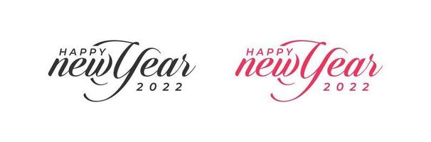 felice anno nuovo 2022 logo. disegno di marchio di vettore di calligrafia creativa disegnata a mano astratta. Logo del nuovo anno 2022