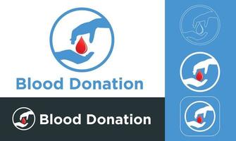 logo della donazione di sangue con illustrazione vettoriale
