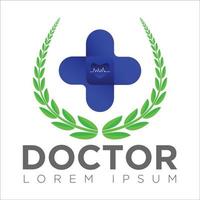 Doctorl logo-cuore e cornice illustrazione vettoriale. vettore