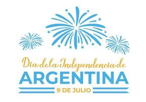 iscrizione del giorno dell'indipendenza dell'argentina in lingua spagnola. festa nazionale celebrata il 9 luglio. modello vettoriale per poster tipografici, banner, biglietti di auguri, volantini