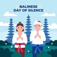 concetto di giorno del silenzio balinese vettore