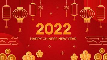 sfondo del capodanno cinese 2022 con lanterna vettore