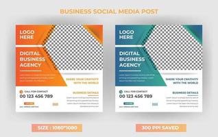 promozione di marketing aziendale creativo post sui social media, design di banner web digitale vettore