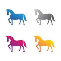 set di icone vettoriali modello logo cavallo