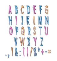divertente set di alfabeto colorato in stile moderno vettore