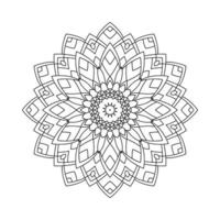 libro da colorare mandala. vettore di mandala decorazione araba. motivo floreale. modello di libro da colorare in bianco e nero. modello di mandala. semplice illustrazione arte linea mandala.