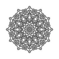 libro da colorare mandala. vettore di mandala decorazione indiana. modello mandala con libro da colorare in bianco e nero. modello di libro da colorare indiano in bianco e nero. decorazione sfondo ornamento mandala.