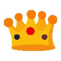 illustrazione della corona del re con tema pixel vettore