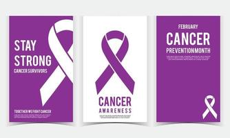 giornata mondiale del cancro. stile piano dell'illustrazione di vettore del fondo semplice. adatto per poster, copertina, banner social o volantino