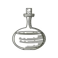 bottiglia di olio d'oliva con sughero vettore