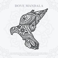 mandala colomba. elementi in stile boho. animali disegnati in stile boho. illustrazione vettoriale. vettore