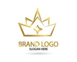 grande corona d'oro di lusso disegno vettoriale logo reale ed elegante