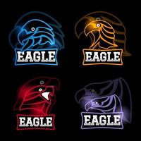 eagle sport gaming logo set vettoriale distintivi emblema. illustrazione vettoriale