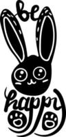 illustrazione disegnata a mano di coniglio kawaii vettore