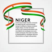modello di sfondo bandiera niger a forma di nastro vettore