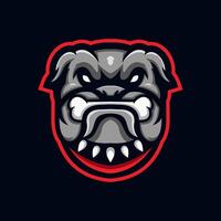 modello di illustrazione del logo e-sport bulldog vettore