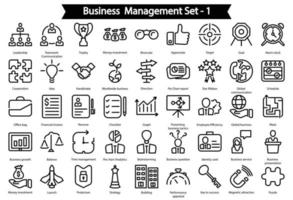 set di icone della linea di gestione aziendale vettore