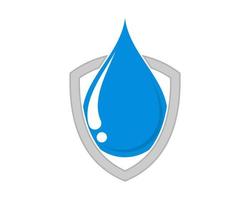 goccia d'acqua all'interno per proteggere il logo di protezione vettore