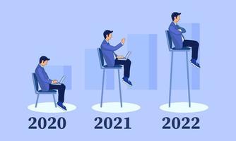 concetto di gestione delle statistiche aziendali - design grafico di cartoni animati piatti vettore