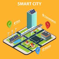 Concetto di Smart City Tablet vettore