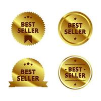 distintivo d'oro best seller vettore