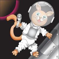 gatto in missione spaziale vettore