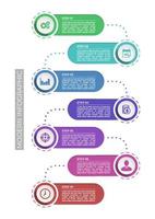 modello di infografica moderna. presentazione aziendale infografica con 7 opzioni vettore