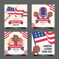 collezione di carte per il giorno di martin luther king vettore