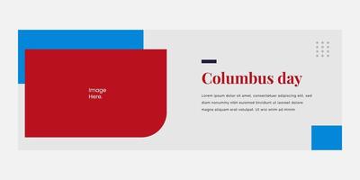 modello di banner creativo Columbus Day, adatto per strumenti di marketing e contenuti media social vettore