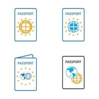 icona vettore passaporto internazionale - viaggio, imbarco, aeroporto, illustrazione vettoriale documento