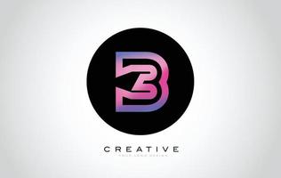 b lettera logo monogramma design. icona moderna b con bellissimo design creativo monogramma nero viola. vettore