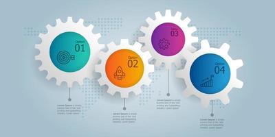 infografica astratta della ruota dentata orizzontale vettore