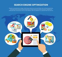 Concetto di servizi di SEO in tutto il mondo vettore