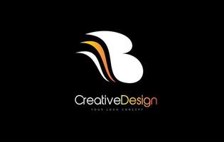 lettera b logo icona del design con moderno swoosh arancione creativo. vettore di design moderno lettera b