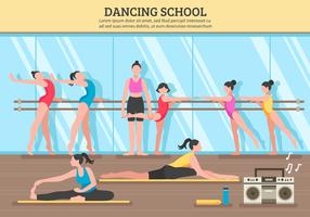 Illustrazione piana della scuola di dancing vettore