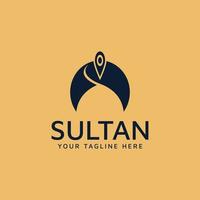 disegno del logo del sultano o del guru con turbante che copre la testa araba vettore