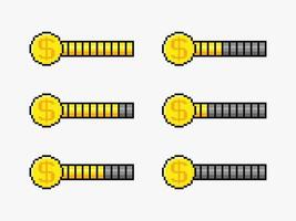 barra dei soldi in stile pixel art vettore