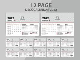 modello di calendario da tavolo 2022 vettore